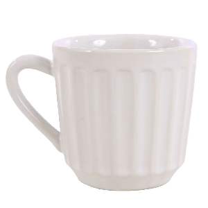 CANECA 150ML POR HORAC CANELADA BRANCA
